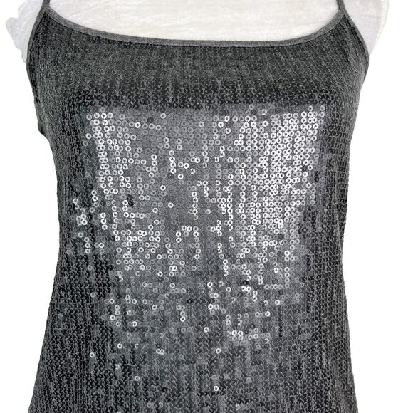 Ann Taylor LOFT Tank Camisole Gray Sequin Medium Adjustable New - Picture 2 of 12